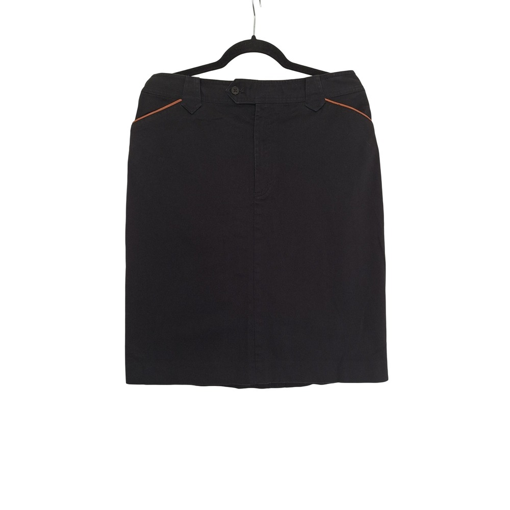 Lauren Jeans Co Ralph Lauren Black Cotton Stretch Pencil Skirt Size 12